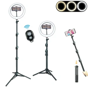 LINCO 10" Ring Light Tripod Stand 80" with Phone Holder for TikTok Video Photo - Picture 1 of 12