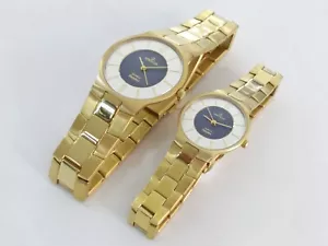 Sartego Seville quartz sapphire 50 meter Gold tone watch PAIR SVQ223 SVQ663 - Picture 1 of 7