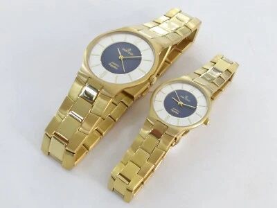 Sartego Seville quartz sapphire 50 meter Gold tone watch PAIR SVQ223 SVQ663 - Image 1 of 4