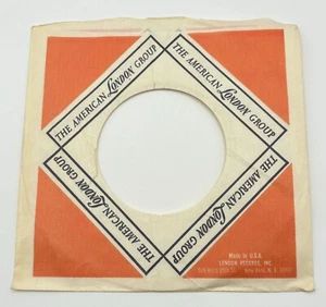 The American London Group Record Company Sleeve 45 RPM Vinyl Orange Black Logo - Imagen 1 de 6