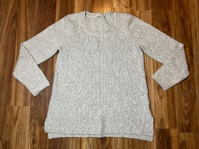 PrAna Mujer Pullover Nolan Suéter Túnica Mediana Mármol Gris Claro Tejido con Cable Foto 1 de 4