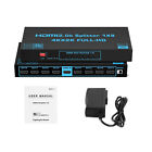 Black 4K HDMI Splitter 1x8 1 In 8 Out Audio Video Distributor For PC/Projector