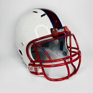 2007 Riddell Revolution Football Helm Made in USA Erwachsene weiß rot blau gestreift - Bild 1 von 6
