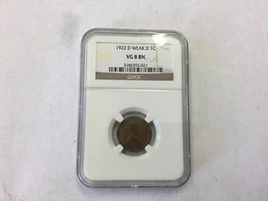 1922-D Lincoln Cent weak "D" NGC certified  - Picture 1 of 4