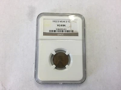 1922-D Lincoln Cent weak "D" NGC certified  - Image 1 of 4