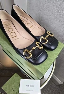 Gucci décolleté Horsebit Accent Laether nere taglia 38,5 - Foto 1 di 13