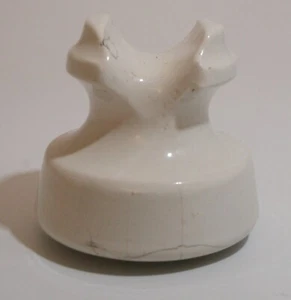 Vintage White Porcelain Glass Saddle Split High Top Insulator - Picture 1 of 2