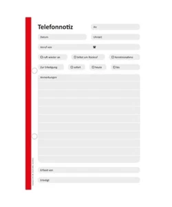 PRICARO Telefonnotizblock, A5 gelocht, rot, 10 Stück - Bild 1 von 1