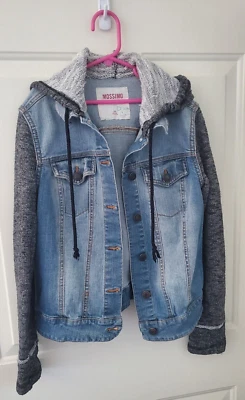 Mossimo Supply Co. Denim jean  jacket with cloth sleeves size S/P - Image 1 of 4