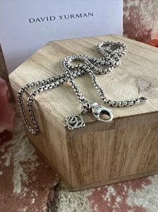 David Yurman .925 Sterling Silver 2.6 mm Box Chain 20” DY Logo - Picture 1 of 13