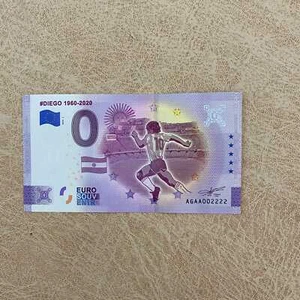 Billete de Euro Souvenir Diego 1960-2020 Argentina número de serie AGAA 002222 - Imagen 1 de 2