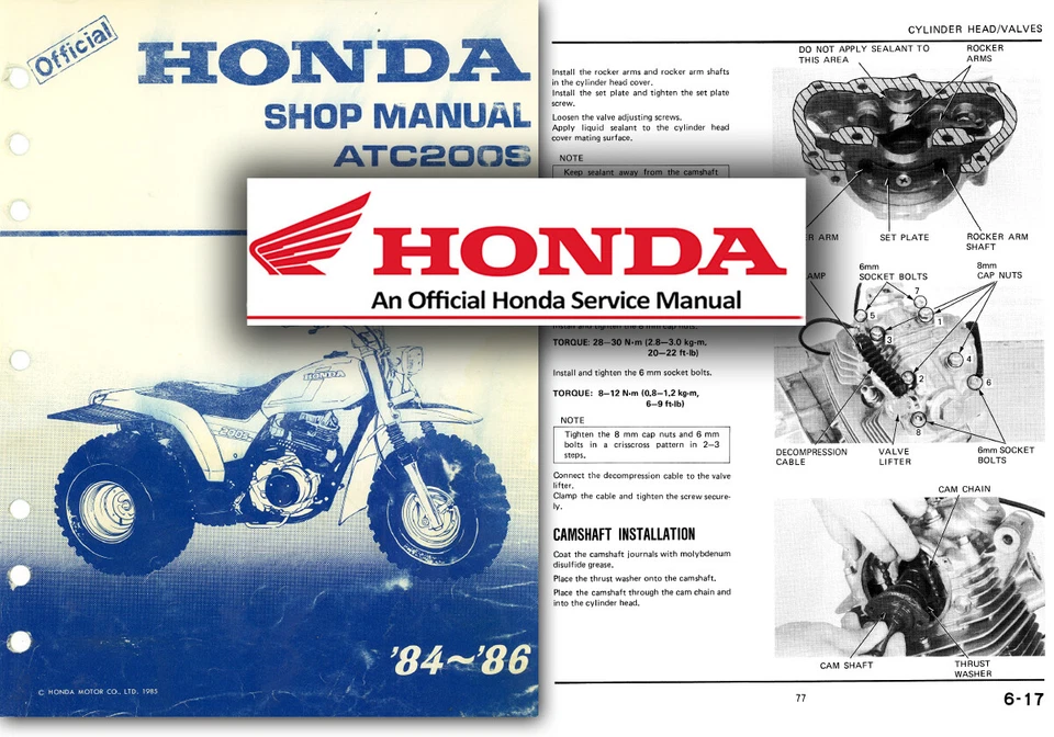 Honda ATC200S Service Workshop Repair Shop Manual ATC 200 S Trike ATC200 1984 86 - Image 1 of 2