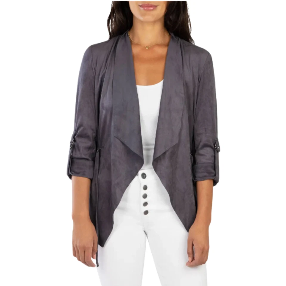 Chaqueta de gamuza sintética Kut From The Kloth Dianne en gris oscuro talla S Foto 1 de 4