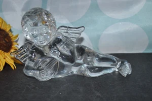 WATERFORD WINGET RECLINABLE ÁNGEL QUERUBÍN CON LAÚD COMO NUEVO Figura de Cristal IRLANDA - Imagen 1 de 7