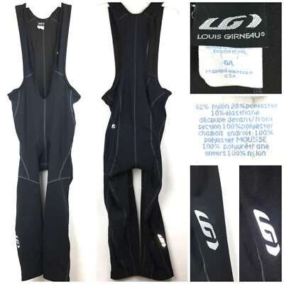 Louis Garneau 男女皆宜 大号 修身版型(28-32 英寸腰围)黑色加厚骑行围兜 — 第 1/4 张图片