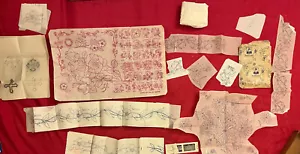 Tintentransfers zum Sticken. 1930er Jahre. Blau, Rot, Gold. 1930er Jahre. Deightons, Briggs - Bild 1 von 9
