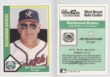 1990 CMC AAA Richmond Braves Green Backs Jim Beauchamp #7
