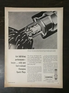 Vintage 1961 Champion Zündkerzen Flugzeug ganze Seite Originalanzeige - Bild 1 von 1