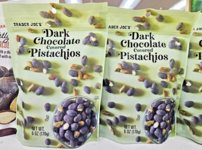 Trader Joe’s Dark Chocolate Covered Pistachios 6oz 170g (2 Bags) - Image 1 of 2