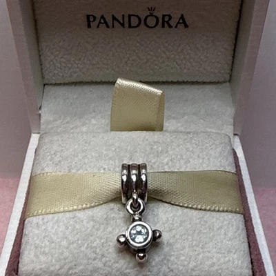 263A NWOT AUTH PANDORA SS/BLUE TOPAZ COMPASS DANGLE #790235BTP UNCOMMON/RETIRED! - Image 1 of 4