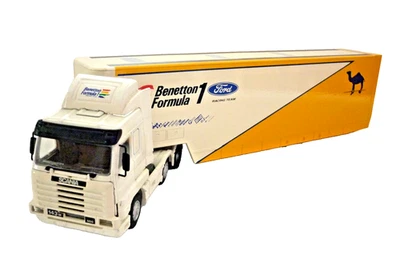 Old Cars LKW Transporter Benetton Ford Team Scania 143 M 500 1:43 - Bild 1 von 4