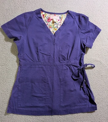 Blusa Médica Koi by Kathy Peterson Para Mujer Púrpura Manga Corta/Talla S Foto 1 de 4