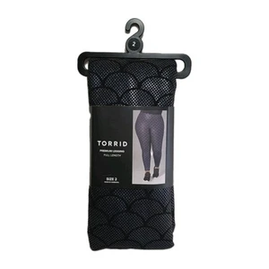 Torrid Women's Premium Leggings Size 2 Full Length Mermaid Foil Iridescent NWT - Picture 1 of 8