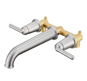 Bathroom Sink Faucet, 8" Center Wall Mount Sink Faucet and Rough-in Valve(MS287) - Picture 1 of 9