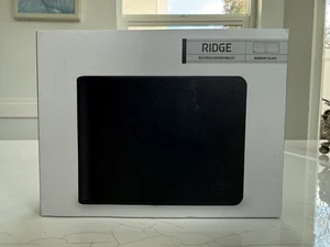 The Ridge Billfold Leather Wallet - Midnight Black - RFID Protection - Picture 1 of 5