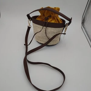 Ann Taylor Summer Golden yellow Bucket Bag Crossbody NWT - Picture 1 of 13