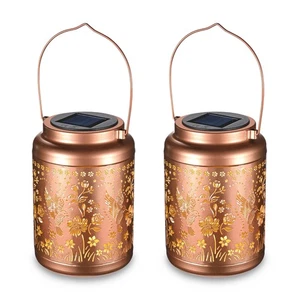 LAGarden Hummingbird Solar Lantern Outdoor Hanging Metal Decor Light Patio 2Pcs - Picture 1 of 12