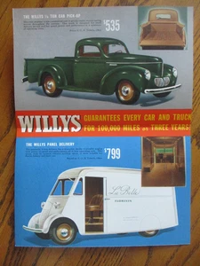 1940 WILLYS PICKUP DELIVERY TRUCK PROSPEKT/ORDNER - Original - Bild 1 von 3