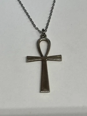 Collar Cruz Ankh LG Llave de la Vida Colgante Gótico Vintage 24" Cadena Inoxidable NUEVO Foto 1 de 4
