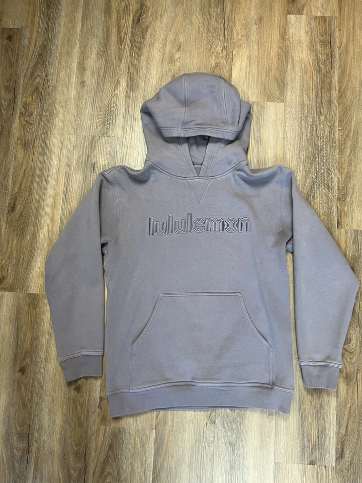 LULULEMON All Yours Hoodie Graphic Size 8 Dusky Lavender Spell Out - Image 1 of 4