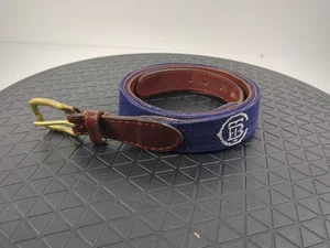 The Buck Club Navy Blue Smathers & Branson Needlepoint Belt Size 38 - Picture 1 of 6