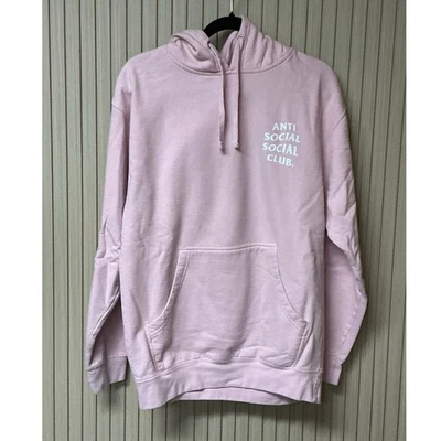 Sudadera con Capucha Anti Social Social Club Blanco Logo Rosa Olores Mal Rosa Talla M Foto 1 de 4