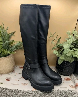 New Blondo Verona Tall Leather Zip Women's Size 7.5M Athletic Boots Chunky Sole - Image 1 of 4