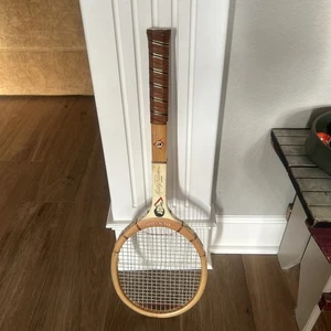 Vintage Autogramm Marty Riesen Holz Tennisschläger Ledergriff 4 1/2" - Bild 1 von 16