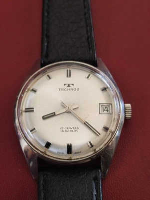 Vintage TECHNOS 17 Jewels Manual Wind Mens Watch _3879 - Image 1 of 4