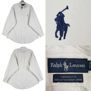 Polo Ralph Lauren Oxford camicia uomo taglia 17,5 XXL bianca LS difetto abbottonato - Foto 1 di 15
