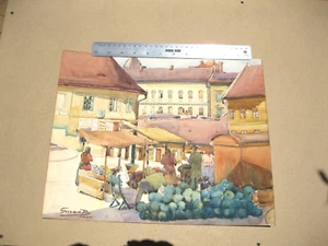 Bertalan Garzo Watercolor 1920 - Picture 1 of 3
