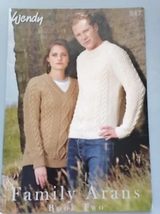 FAMILY ARANS Knitting Pattern Book 2, 12 designs, 10ply - Wendy 347 - Picture 1 of 15