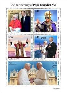 Sierra Leone - 2022 Pope Benedict XVI - 5 Stamp Sheet - SRL220611a - Picture 1 of 1