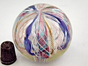 AVeM Murano Glass Crown Paperweight with Multicolour Latticino & Candy Canes - Picture 1 of 15