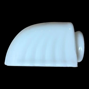 Vintage Milk Glass Light Cover 30’s Scalloped Heavy Glass 5" tall - Picture 1 of 6