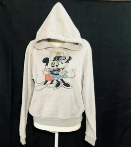 Disney Girls Mini & Mikey Mouse Hoodie Size 12 Grey And White Color - Picture 1 of 12