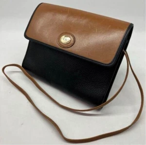 Dior Leather Shoulder Bag Auth Black Brown Medium Women From Japan - Picture 1 of 10