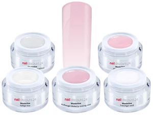 PREMIUM BabyBoomer 5x Farb Gel SET ROSE UV LED GEL Nail French Nagel Aufbau Haft - Bild 1 von 3
