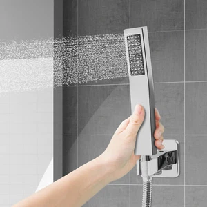 Soffione doccia in ottone con attacco a parete e tubo per bagno - Foto 1 di 22