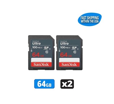 64GB Sandisk Ultra SD cards for Camera / Trail Camera /Computers  (2 Pack) - Image 1 of 4